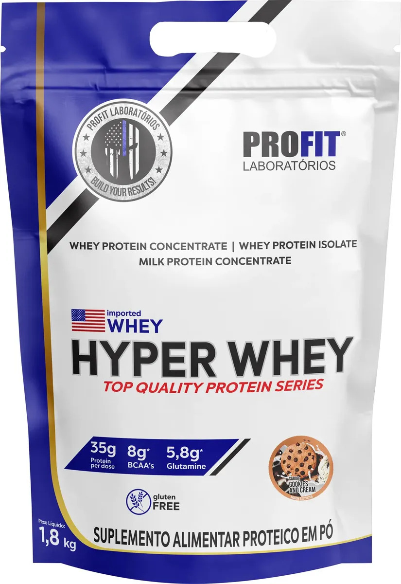 Whey Protein Hyper Whey 1,8kg Cookies And Cream - Profit Laboratórios