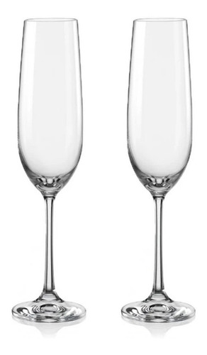 Imagen 3 de 6 de Copa Champagne Cristal Bohemia Original Setx6 Viola 190ml