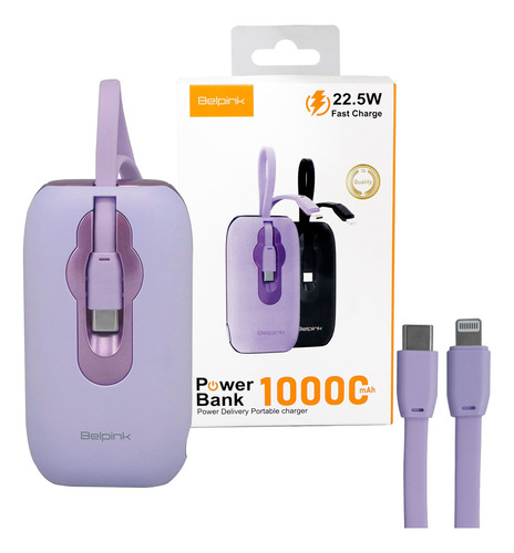 Power Bank 10 000 Mah Batería Portatil Para iPhone Y Tipo C
