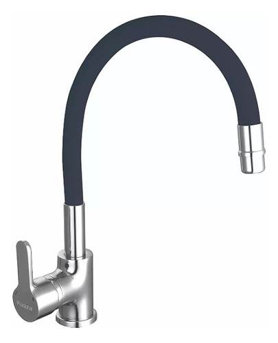 Llave Monomando Cocina Cuello Flexible Negro 31cm /dechaus