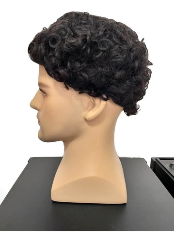 Bisoñe Peluca Protesis Para Hombres - Cabello Crespo Rizado