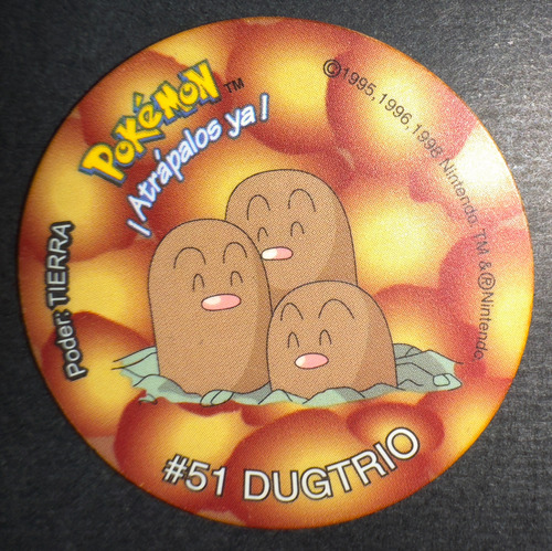 Taps 2 Pokemon De Frito Lay - #51 Dugtrio - 1999 Original
