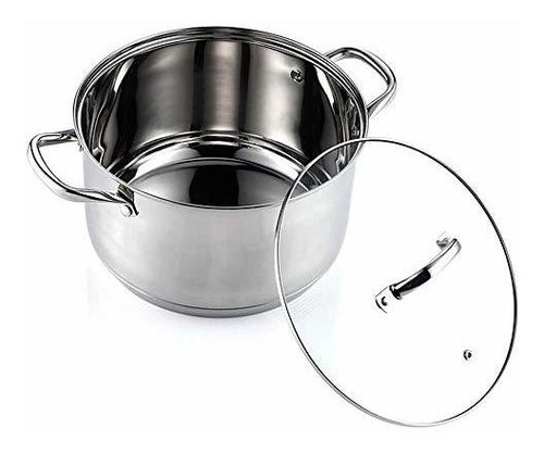 Stockpots Stainless Steel Cookware 6-quart Glass Cover Soup 