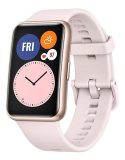 Huawei Watch Fit Active 1.64" caja de fibra polimérica rose gold, malla sakura pink de silicona TIA-B09