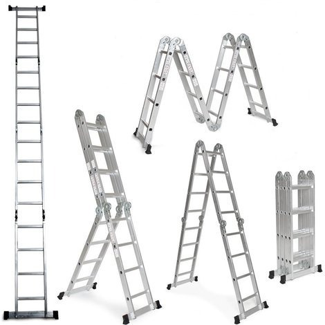 Imagen 3 de 4 de Escaleras Aluminio Andamio 7.0m Multifuncion 24 Escalones