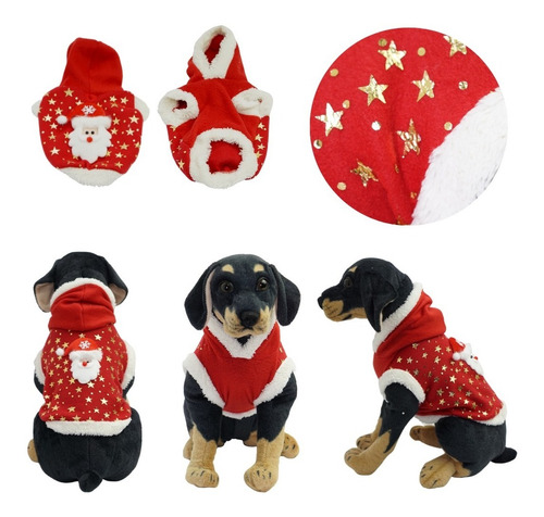 Imagen 3 de 4 de Chaleco Navidad Perros Gatos Saco Buzo Chaqueta Talla L