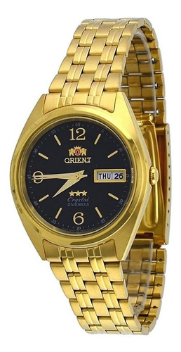 Reloj Dorado Orient Automatico Con Calendario Fab0000cb