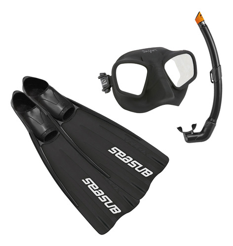 Kit Pesca Sub Completo, Máscara Snorkel Nadadeira Sniper Pro