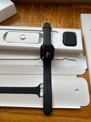 Reloj Smartwatch Apple Watch Series 7 45mm Negro Funciona Negro Liso Negro Negro (Usado)