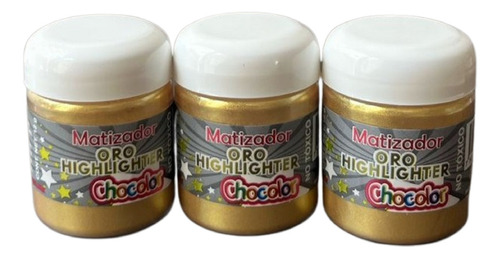Kit 3 Matizadores Metalizados Comestibles Oro 12 G C/u