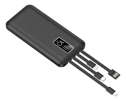 Power Bank Carregador Portátil Slim 20000mah Usb C iPhone V8 Cor Preto