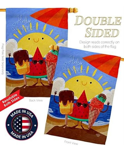Colección De Adornos Summer Buddy Garden House Bandera Set D
