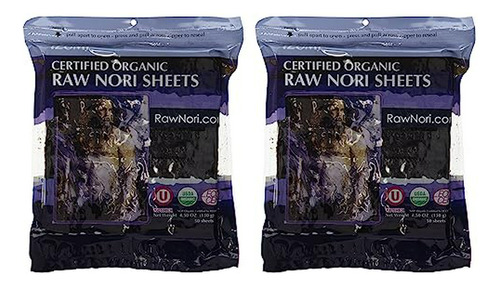 Pack De 100 Hojas De Nori Orgánico Crudo - Certificado Vegan