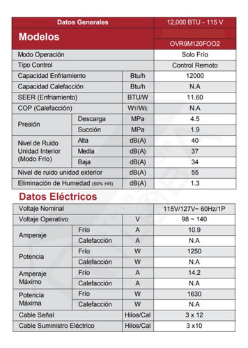Minisplit Duventus Nova Classic Frio 1 Tonelada (12000 Btu) Blanco
