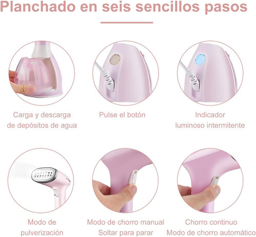 Vaporizador Ropa Duradero - Panel Acero Inoxidable Rosa Chicle