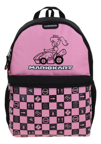 Kit Mochila+lonchera+lapicera Mario Bros Peach Gogo 2025 Negro Liso