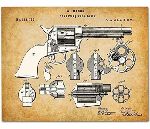 Colt Peacemaker Revolver - 11x14 Unframed Gun Patent Print