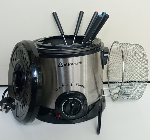 Freidora Ultracomb Fr-8300 1.5l Plata Y Negra 220v Plateado (Usado)