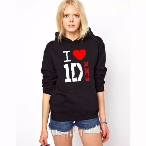 Blusa I Love 1d - One Direction Casaco Moletom Canguru