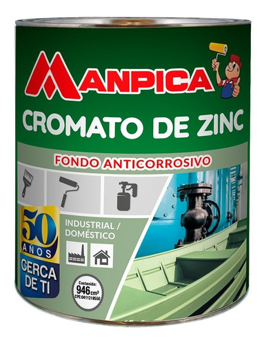 Fondo De Cromato De Zinc 1/4 De Galon Marca Manpica