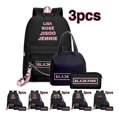 Mochila Lisa Girls Blackpink, Bolsa De Almuerzo, Estuche Par