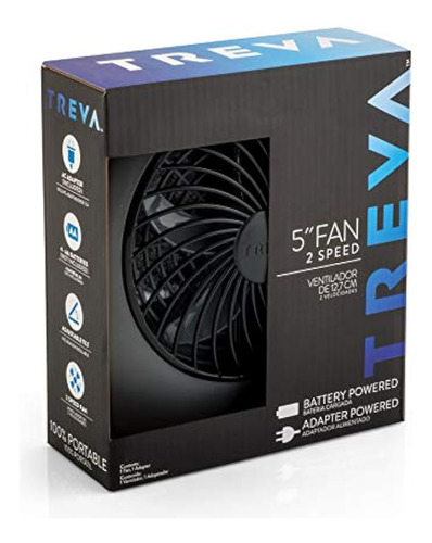 O2cool Treva Ventilador De Batería Portátil De 5 Pulgadas Pa