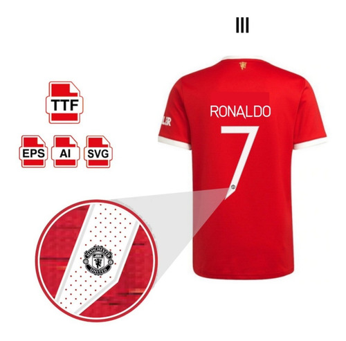 Imagen 2 de 5 de Tipografía Vectorizada Manchester United 2021 Estampadores