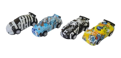 Kit 4 Peças Brinquedo Carros Races À Fricção Sortido