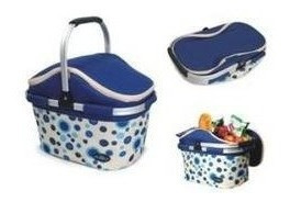 Canasta De Picnic Plegable En Azul