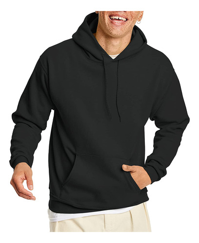 Sudadera Con Capucha Hanes, Jersey, Ecosmart, Jersey, Negro,