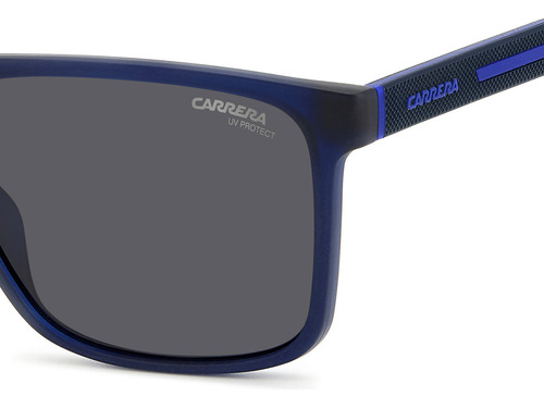 Lentes De Sol Carrera Para Hombre 8064/s Moda Lente Gris Varilla Azul Armazón Azul Diseño Ocean