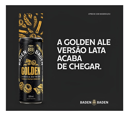 Cerveja De Trigo Baden - Golden Ale - 24 Latas Com 350ml