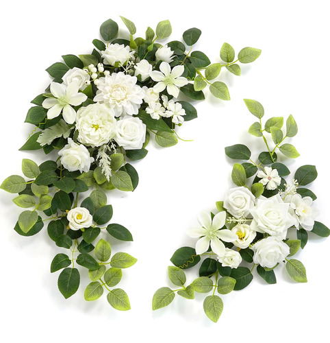 Flores Artificiales Para Bodas Y Eventos Pack De 2 Blanco