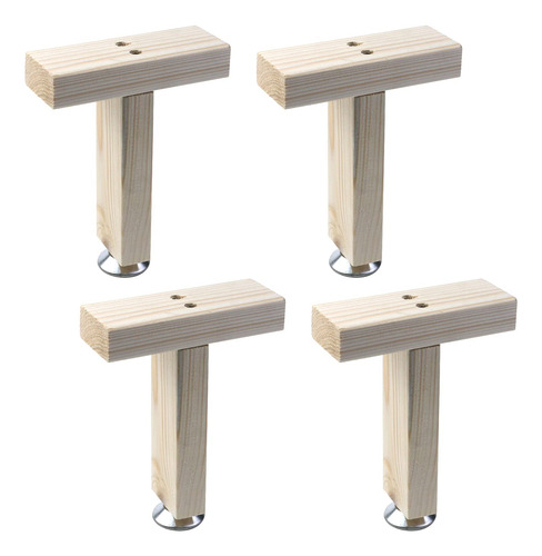 Curqia 4 Juego Soporte Central Base Cama Pata Madera Liston