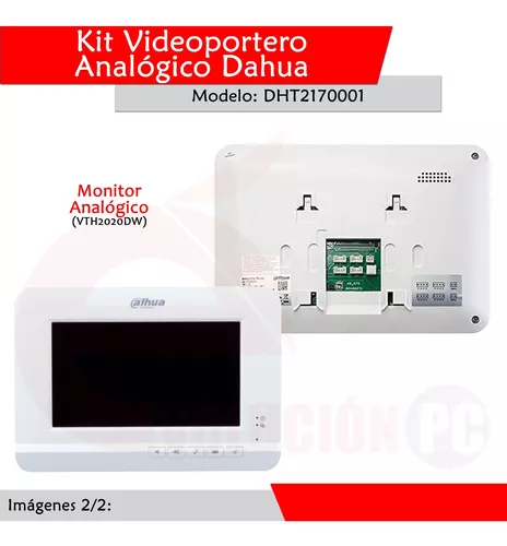 DAHUA KTA01- Kit de Videoportero Analógico/ Monitor de 7 pulgadas/ Cámara  de 2 Megapixeles/ Frente de calle IP65/ IK07/ Incluye 6 Mts. de Cable RVV  #TocToc