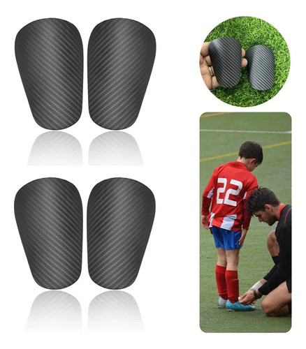 2 Pares Mini Espinilleras De Fútbol Protector Deportes G Negro