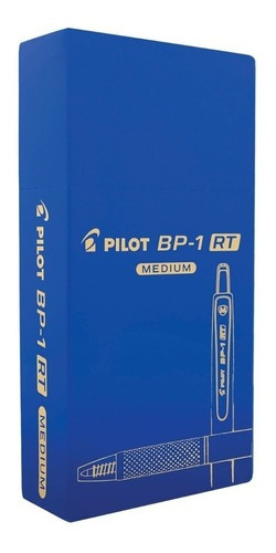 Caneta Esferográfica Pilot Bp-1 Retrátil 1.0 Azul Com 12unid
