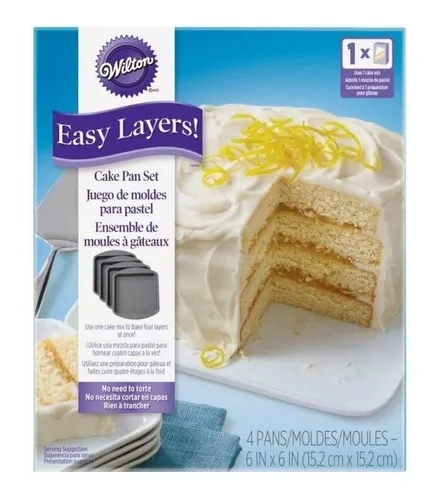 Set 4 Moldes Wilton Easy Layers Torta Redonda - 20cm - Valentino - Mercado  pastelero