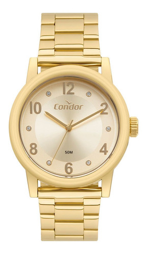 Relógio Condor Feminino Dourado Grande Copc21aebk/7d