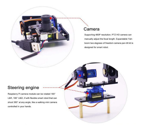 Motor Micro Servos De 2 Piezas Con Cámara Inteligente Robot 
