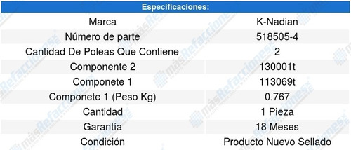 Componentes Tiempo A3 L4 1.8l 96 A 03 K-nadian 8575379