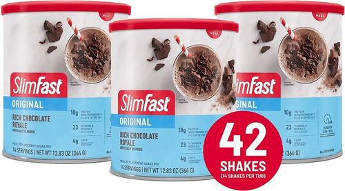 Slimfast Original Chocolate Cremoso Alimenticio X3 Unidades 
