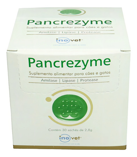 Kit 4 Pancrezyme P/ Cães E Gatos 2,8g C/ 30 Sachê- Inovet