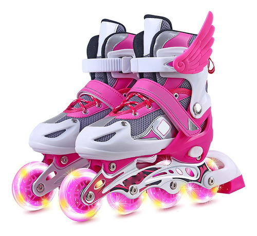 Niños Roller Skate Tamaño Ajustable Diversión Iluminación 