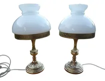 Comprar Par De Veladores Antiguos De Bronce Y Tulipas Rochester