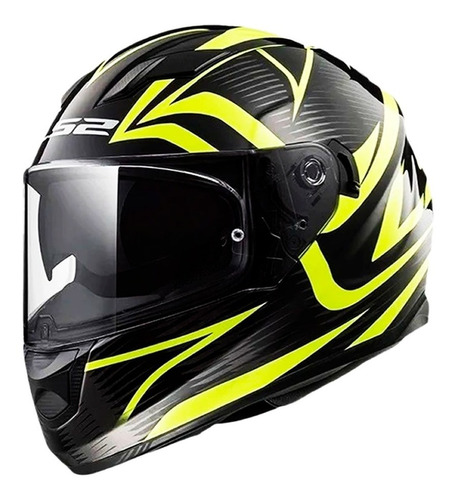 Casco Moto Ls2 Ff320 Stream Evo Jink Negro Amarillo Matte