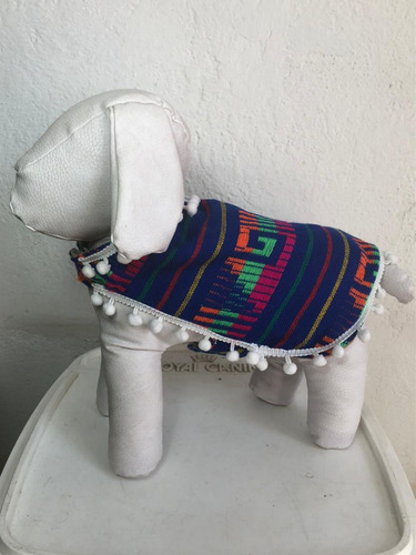 Jorongo Perro Artesanal Sarape Con Polar Talla 2 23-27cms