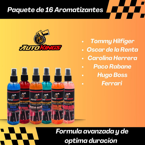 Paquete De 16 Aromatizantes Para Carro De 270 Ml Dif Aromas Dorado Herrera