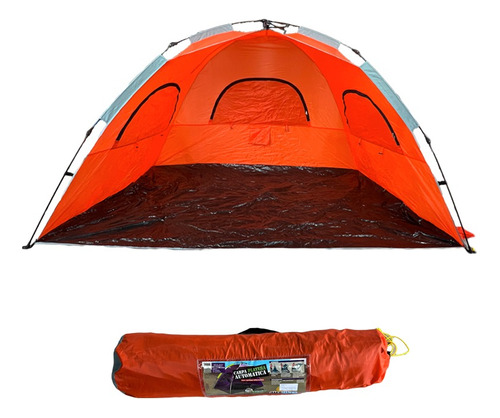 Carpa Armado Fácil Aire Libre Naranja Doble Protección Ttc