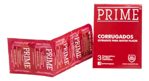 Preservativos Prime Corrugados Caja X3 Unidades C/u  Pack X5